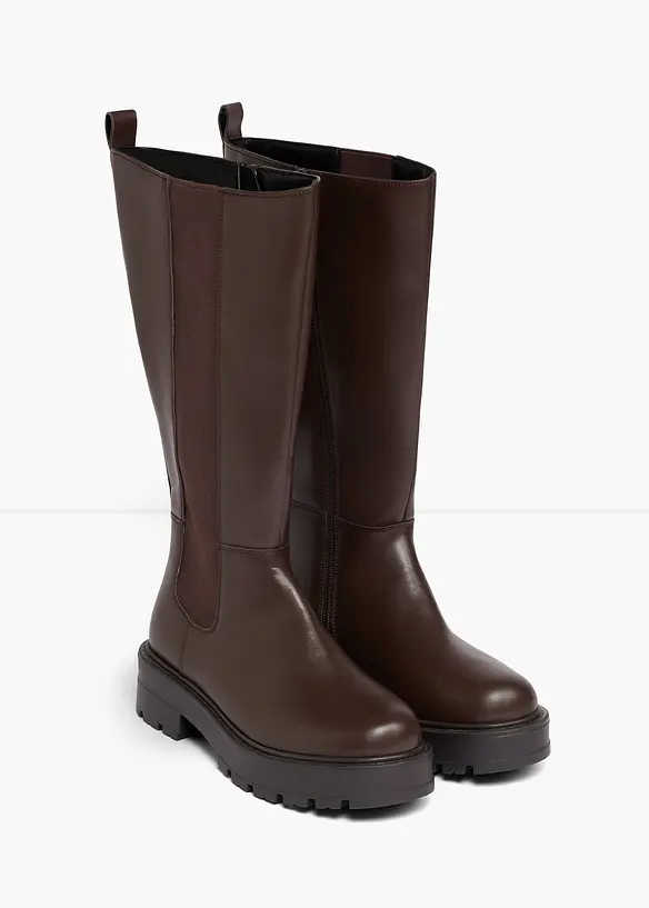 Weitschaftstiefel in braun - bonprix