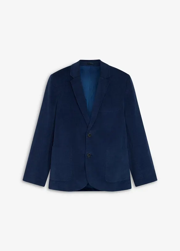 Sakko aus Stretch-Cord in Regular Fit in blau von vorne - bonprix