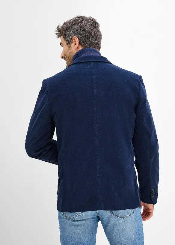 Sakko aus Stretch-Cord in Regular Fit in blau von hinten (im Anschnitt) - bonprix