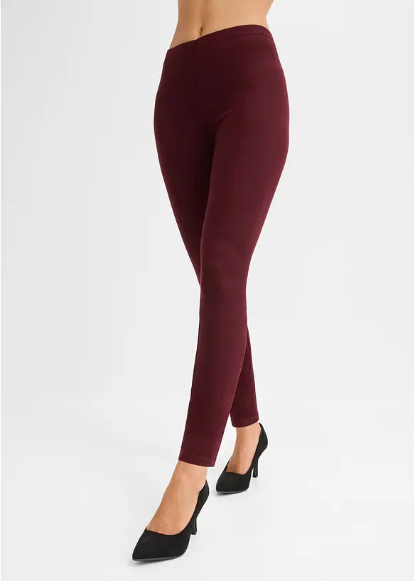 Strumpfleggings aus weichem Material in rot von vorne - bonprix