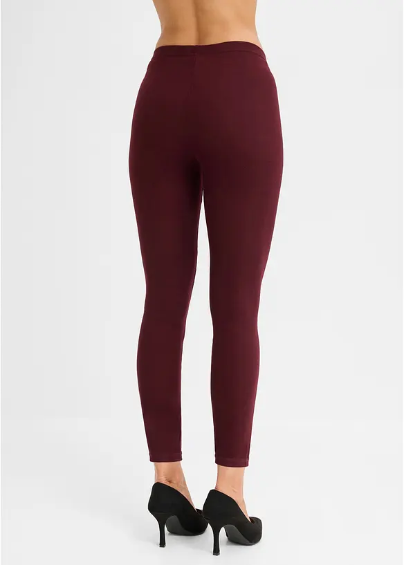 Strumpfleggings aus weichem Material in rot von hinten - bonprix