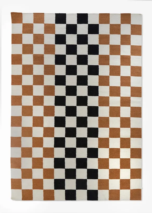 Naturteppich mit karierter Musterung in beige von vorne - bonprix