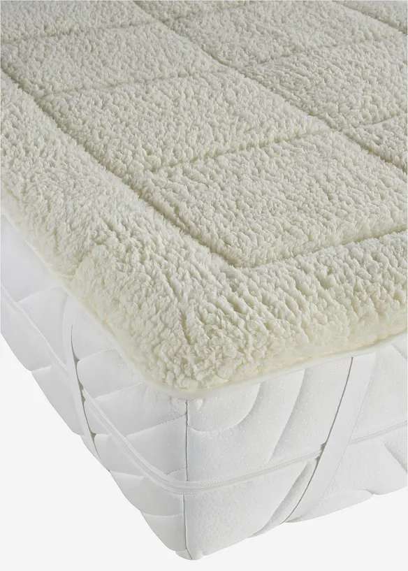 RIBECO Lammfelloptik Matratzenauflage in beige - RIBECO