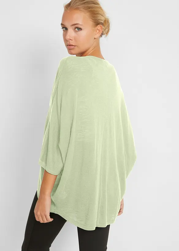 Feinstrickjacke aus reiner Baumwolle in grün von hinten (im Anschnitt) - bonprix Feinstrickjacke aus reiner Baumwolle in grün von hinten (im Anschnitt) - bonprix