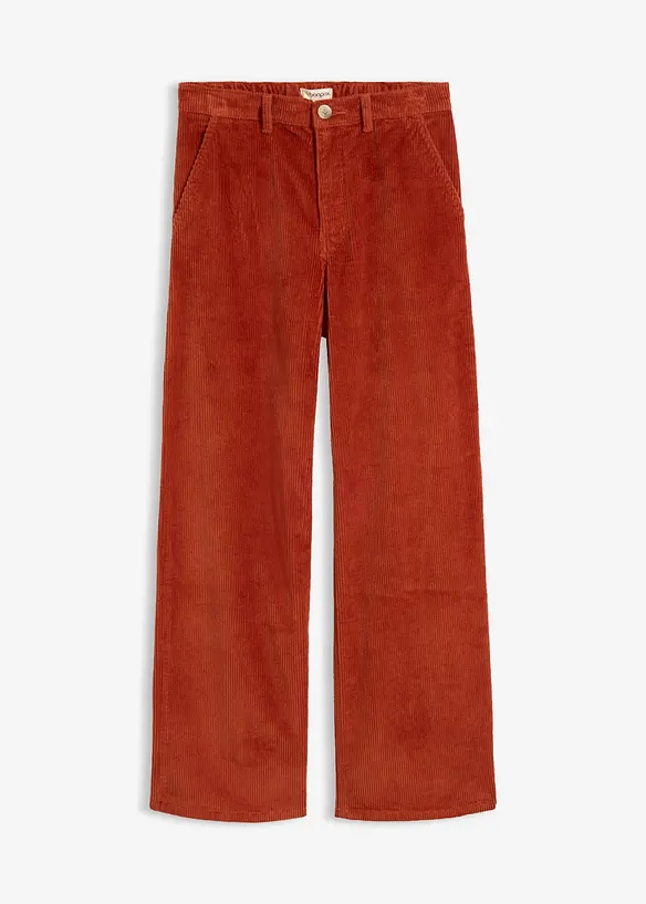 Cordhose aus Baumwoll-Mix in braun von vorne - bonprix