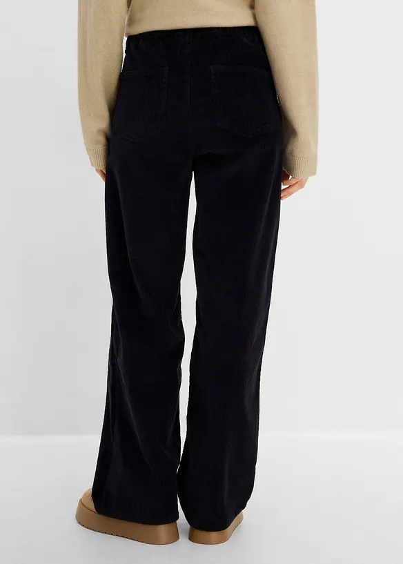 Cordhose aus Baumwoll-Mix in schwarz von hinten - bonprix