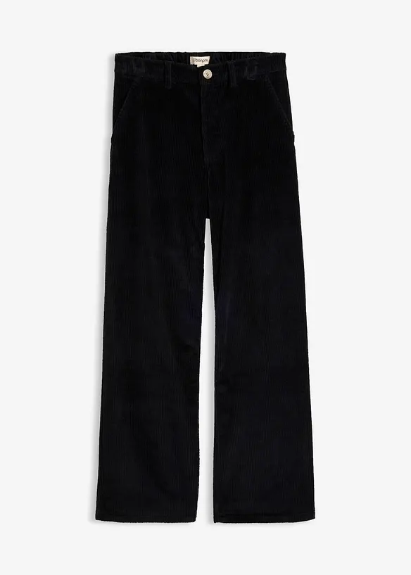 Cordhose aus Baumwoll-Mix in schwarz von vorne - bonprix