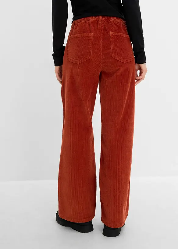 Cordhose aus Baumwoll-Mix in braun von hinten - bonprix