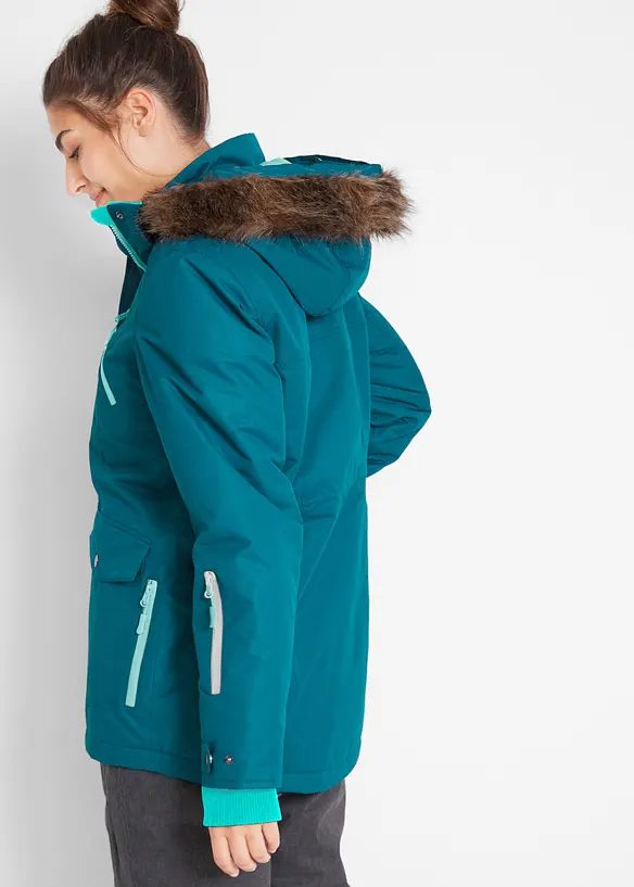 wasserdichte Funktions-Jacke in petrol von hinten (im Anschnitt) - bonprix