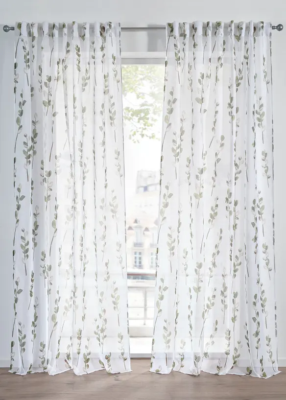 Gardine mit feiner Struktur, auch in extra lang (1er Pack) in beige - bonprix