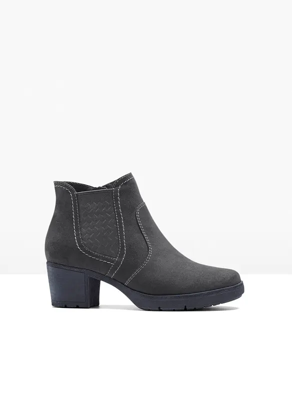Jana Stiefelette in bequemer Weite in grau von vorne - Jana