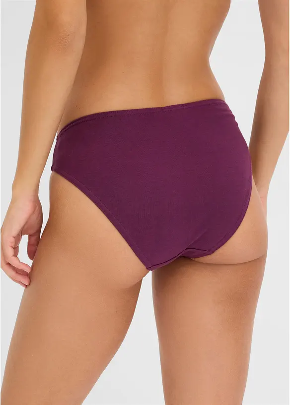 Slip mit weicher Baumwolle (10er Pack) in grün von hinten - bonprix