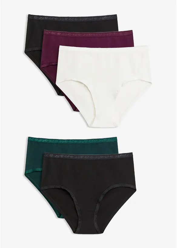 Maxislip  mit weicher Baumwolle (5er Pack) in grün von vorne - bonprix