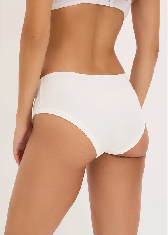 Panty mit Bio-Baumwolle (4er Pack) in schwarz von hinten - bonprix