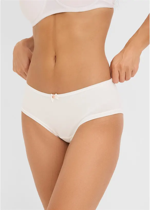 Panty mit Bio-Baumwolle (4er Pack) in schwarz von vorne - bonprix