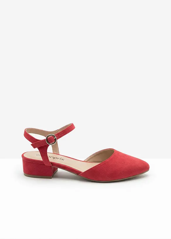 Slingpumps mit niedrigem Absatz in rot - bonprix