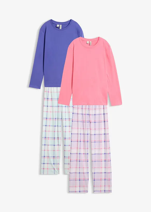 2 Pyjamas aus reiner Bio-Baumwolle (4-tlg.Set) in rosa von vorne - bonprix