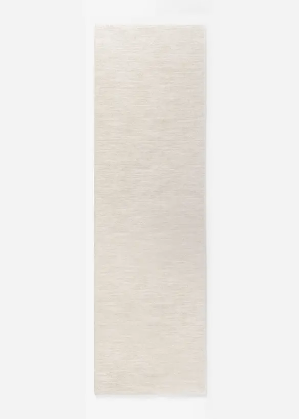 Teppich mit weicher Oberfläche und Fransen in beige - bonprix
