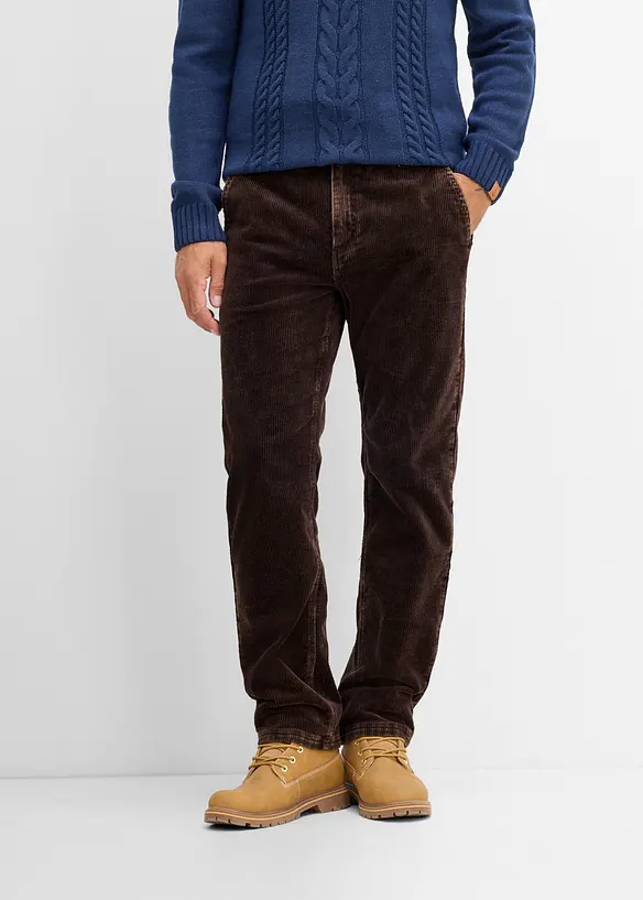 Classic Fit Cordhose, Straight in braun von vorne - bonprix