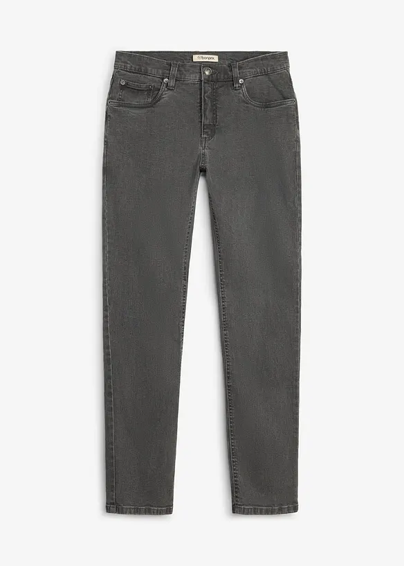 Slim-Fit-Jeans, Straight in grau von vorne - bonprix