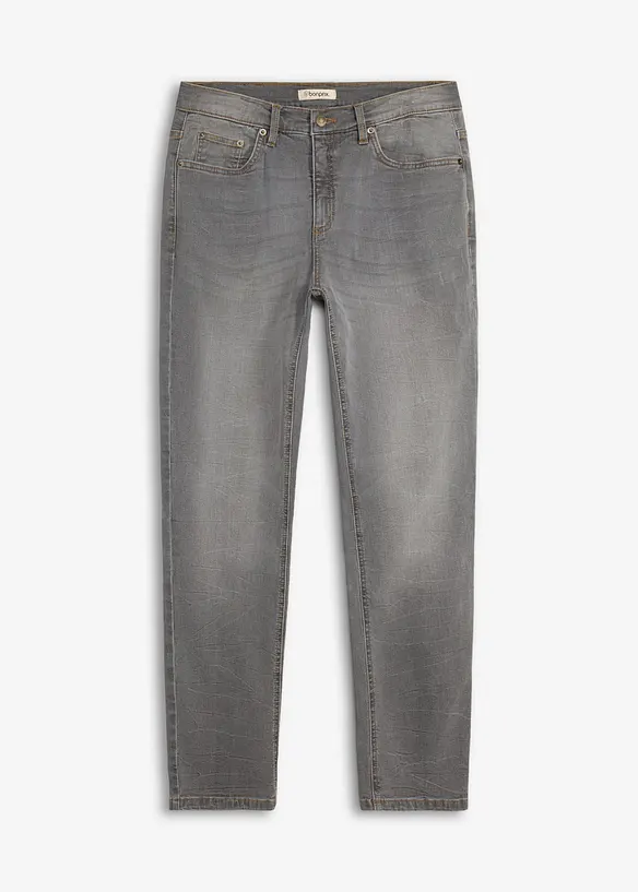 Classic-Fit-Jeans, Straight in grau von vorne - bonprix
