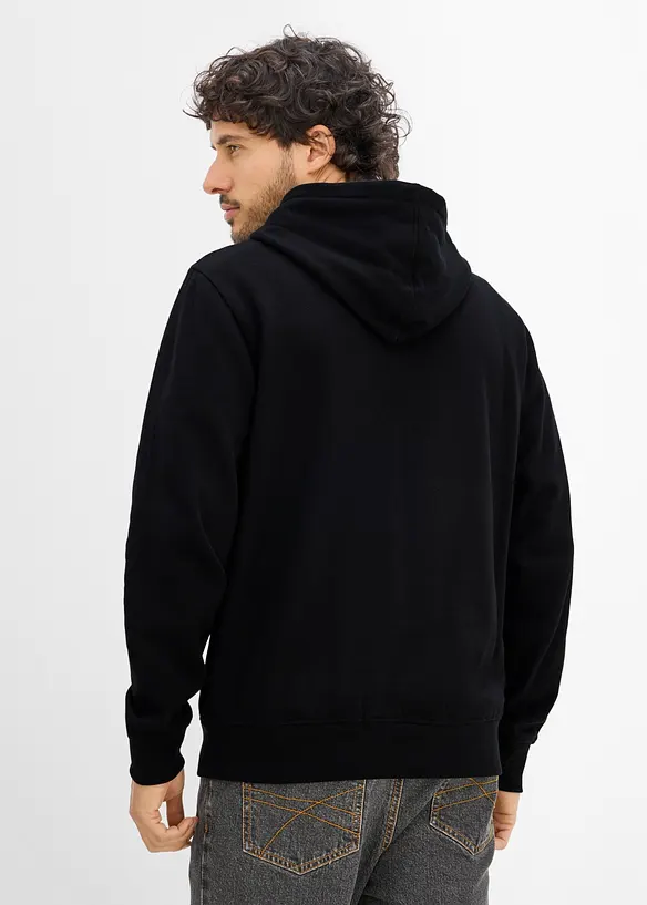 Hoodie mit Komfortschnitt in schwarz von hinten (im Anschnitt) - bonprix