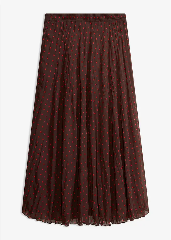 Chiffon-Rock mit Crinkle Effekt in braun von vorne - bonprix Chiffon-Rock mit Crinkle Effekt in braun von vorne - bonprix