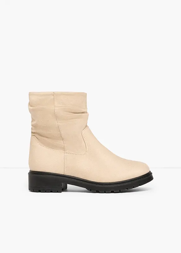 Boots mit Raffung in beige - bonprix