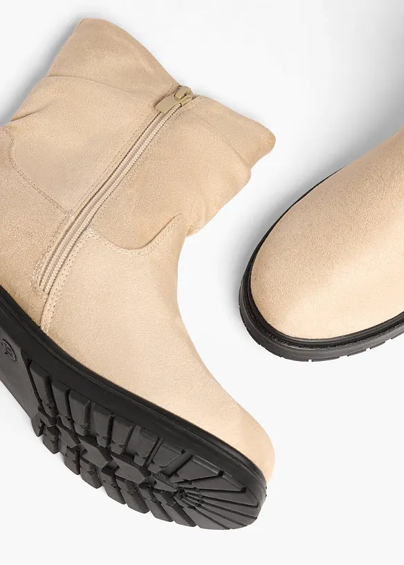 Boots mit Raffung in beige - bonprix