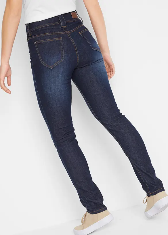 Slim-Fit-Jeans High Waist, Komfort-Stretch in blau von hinten - bonprix