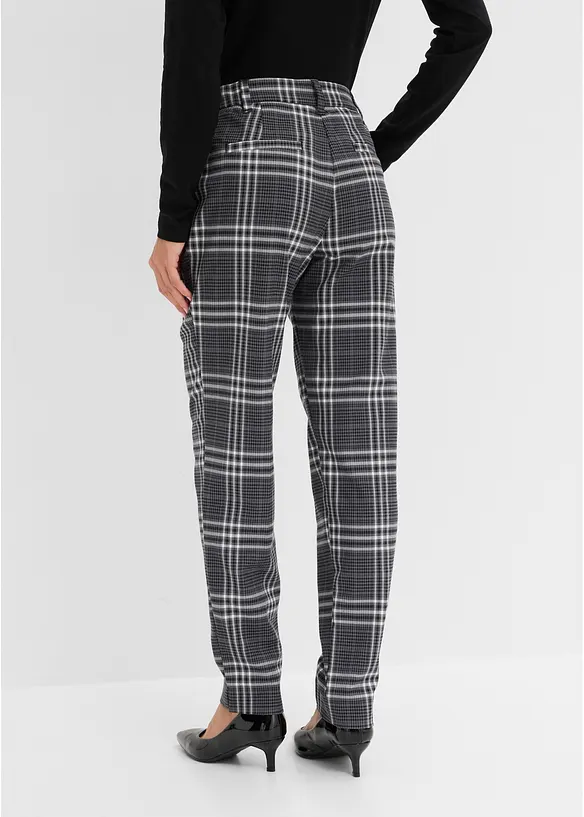 Stretch-Hose mit Karomuster in schwarz von hinten - bonprix Stretch-Hose mit Karomuster in schwarz von hinten - bonprix