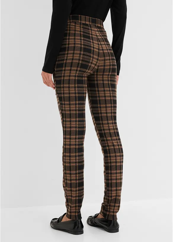 Jersey-Hose aus Jacquard in schwarz von hinten - bonprix