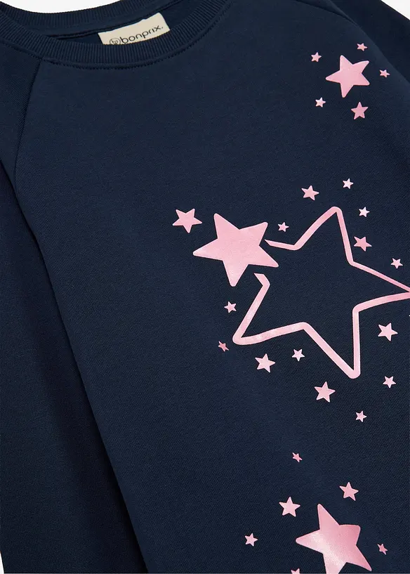 Sweatshirt aus reiner Baumwolle in blau - bonprix