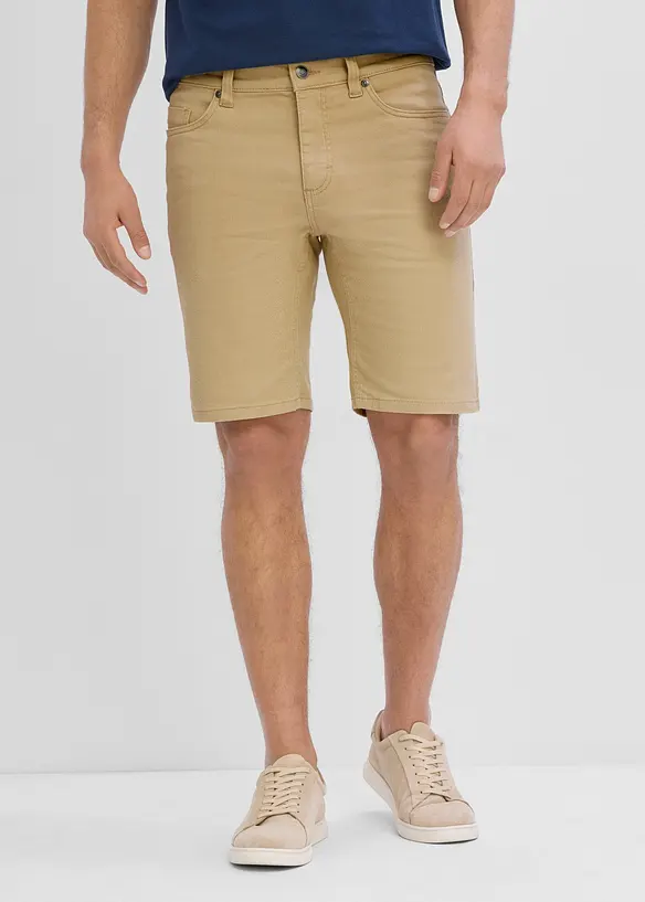 Stretch-Bermuda in Regular-Fit (2er Pack) in beige von vorne - bonprix