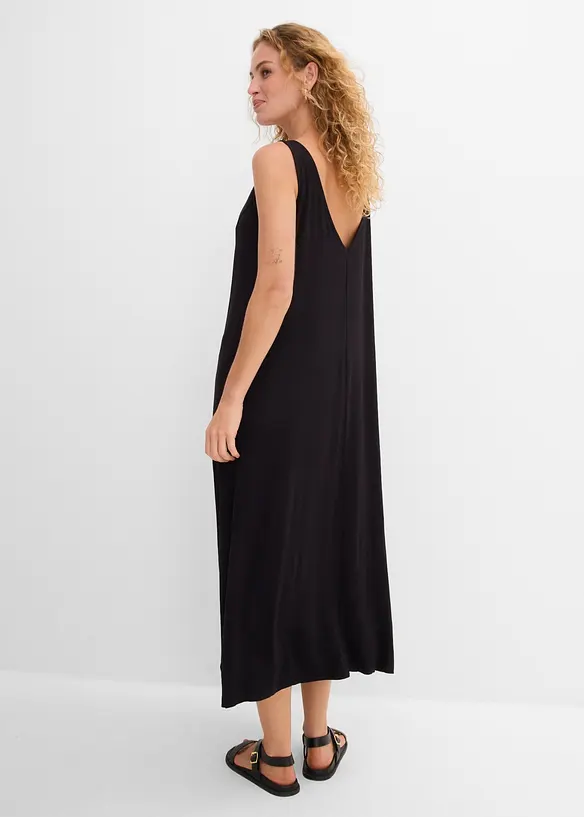 Jerseykleid mit softer Viskose in schwarz von hinten (Totalaufnahme) - bonprix Jerseykleid mit softer Viskose in schwarz von hinten (Totalaufnahme) - bonprix