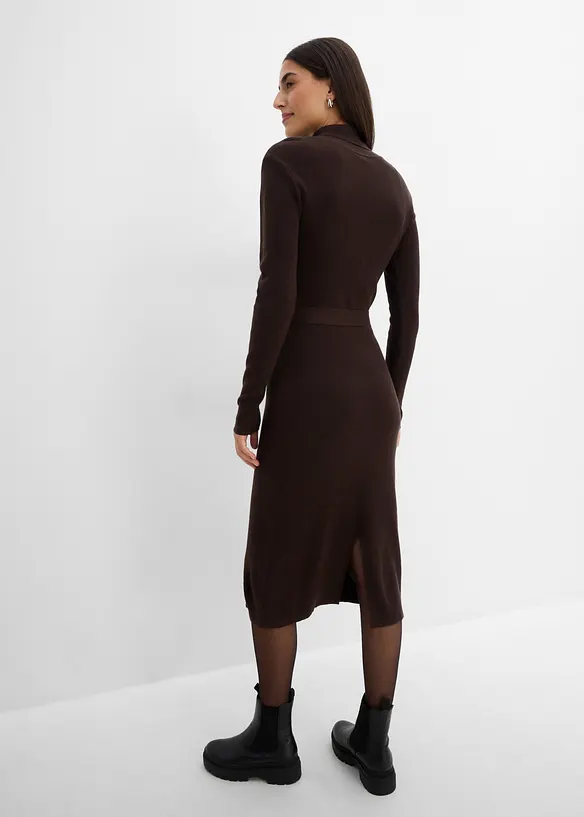 Strickkleid in braun von hinten (Totalaufnahme) - bonprix Strickkleid in braun von hinten (Totalaufnahme) - bonprix