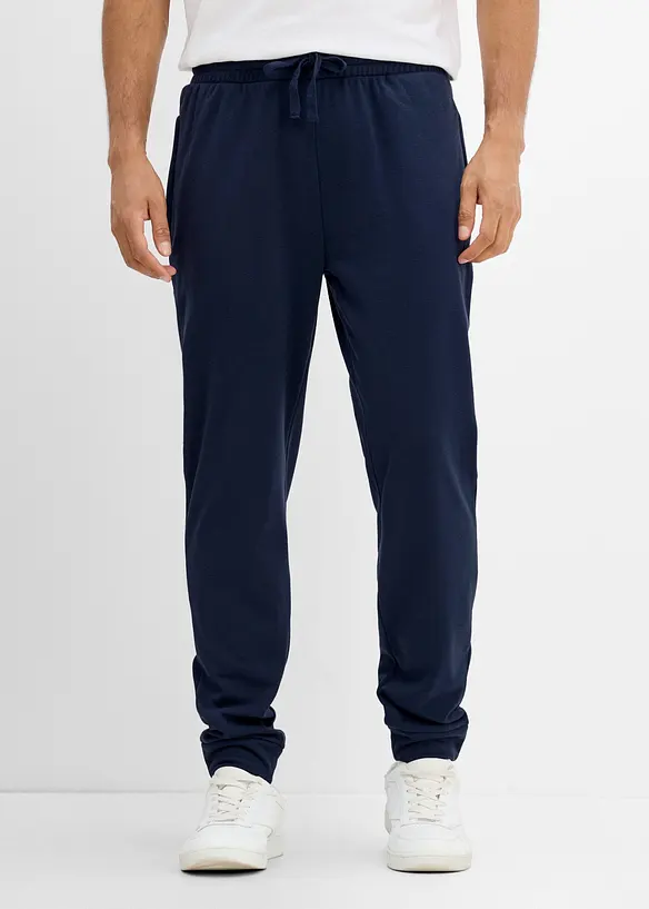 Thermo-Jogginghose mit Reißverschlusstaschen in blau von vorne - bonprix