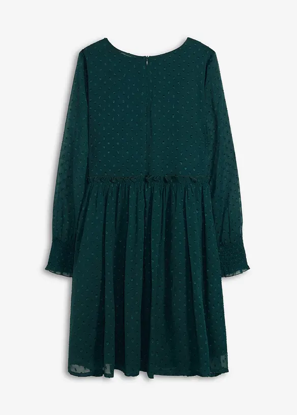 Festliches Mädchen Kleid in grün von hinten - bonprix