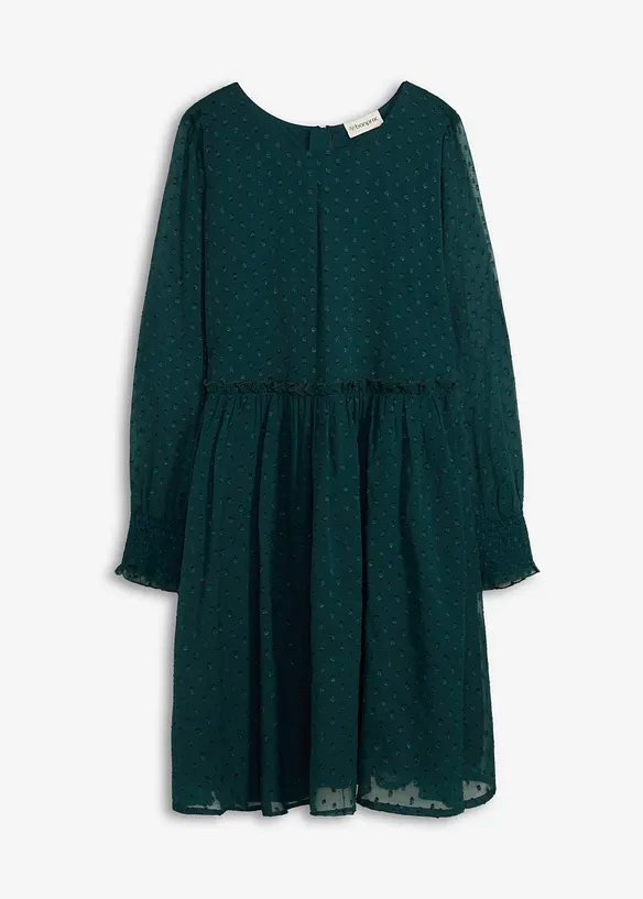 Festliches Mädchen Kleid in grün von vorne - bonprix