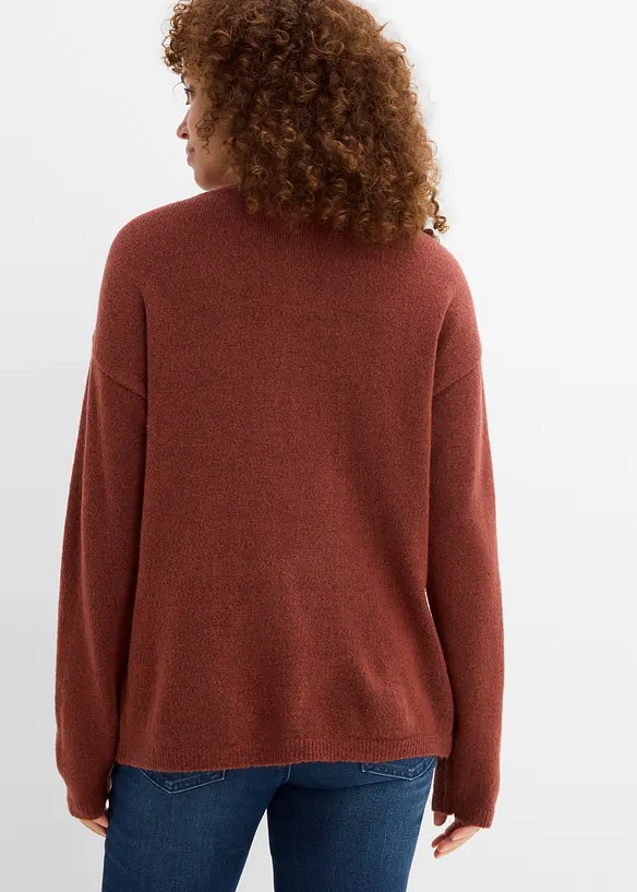 Feinstrickjacke in braun von hinten (im Anschnitt) - bonprix Feinstrickjacke in braun von hinten (im Anschnitt) - bonprix