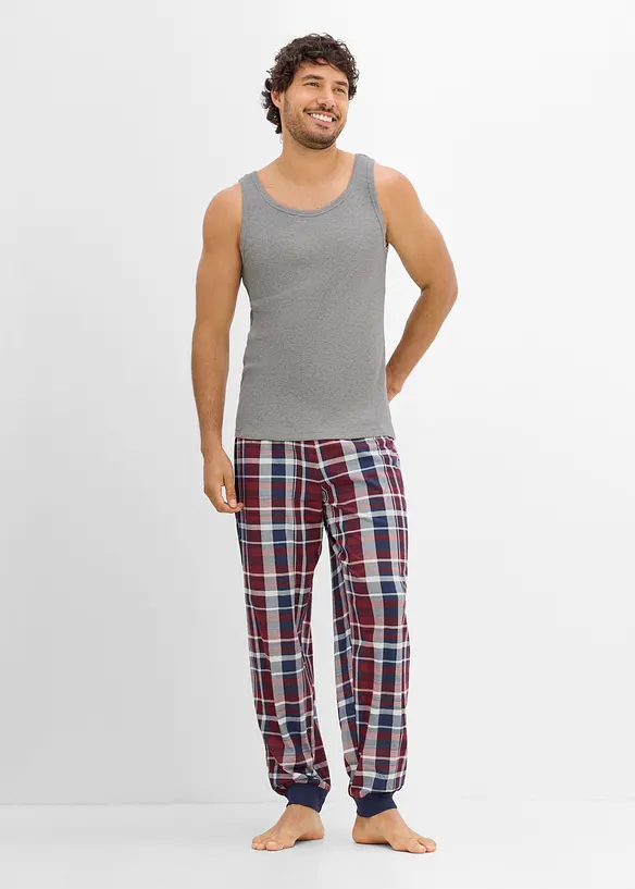 Unterhemd (2er Pack) aus Bio-Baumwolle in grau im Look von vorne (Totalaufnahme) - bonprix