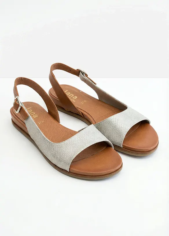 Jana Komfort-Sandalen in bequemer Weite in gold - Jana