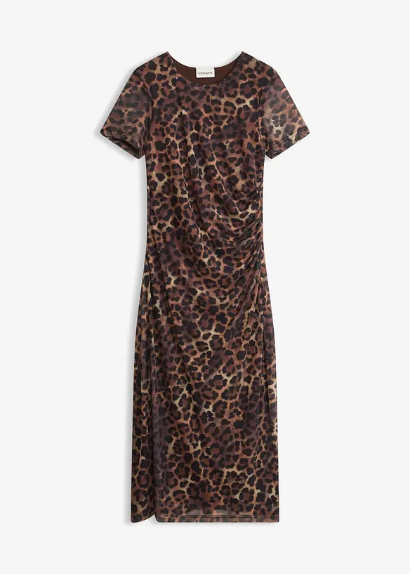 Midikleid aus softem Mesh in beige von vorne - bonprix Midikleid aus softem Mesh in beige von vorne - bonprix