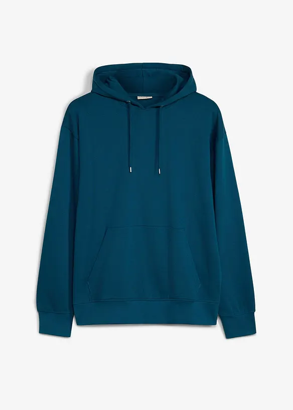 Hoodie in Loose Fit in petrol von vorne - bonprix