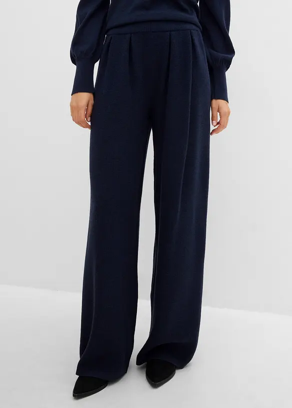 Feinstrickhose in blau von vorne - bonprix