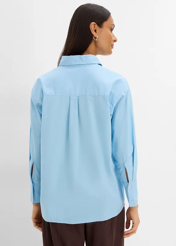 Oxford-Bluse aus Bio-Baumwolle in blau von hinten (im Anschnitt) - bonprix Oxford-Bluse aus Bio-Baumwolle in blau von hinten (im Anschnitt) - bonprix