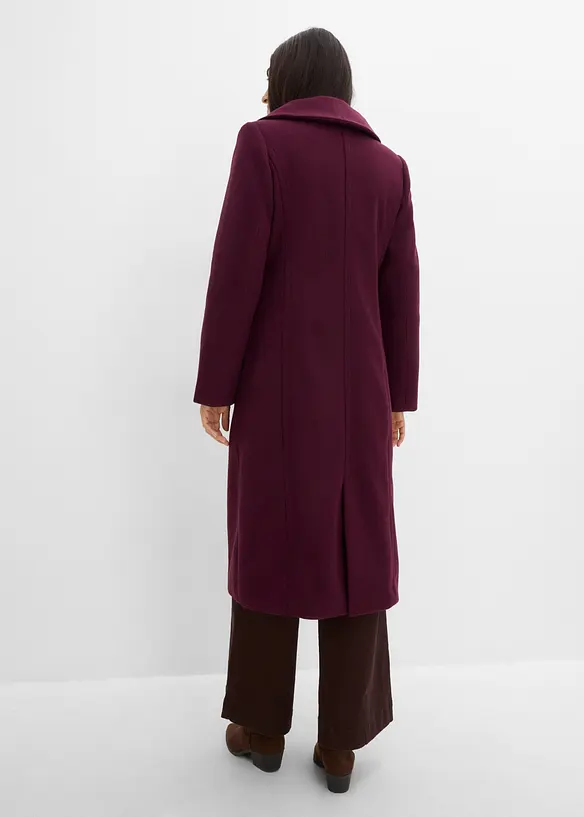 Mantel aus Wollimitat in rot von hinten (Totalaufnahme) - bonprix