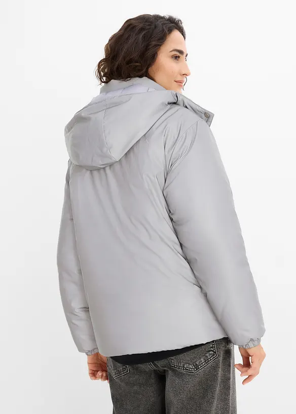 Reflektierende Funktions-Jacke in silber von hinten (im Anschnitt) - bonprix
