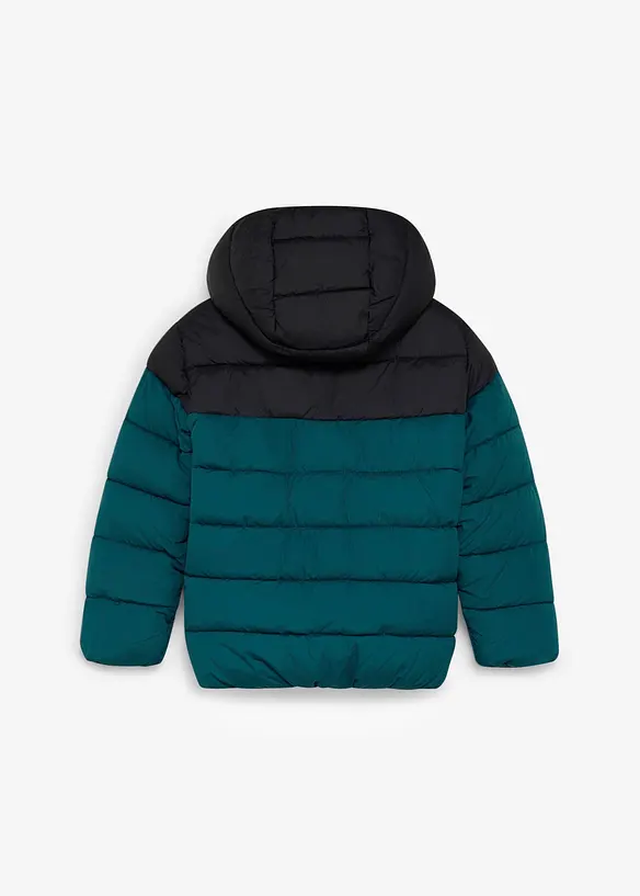 warm gefütterte Winter-Steppjacke, wasserabweisend in petrol von hinten - bonprix
