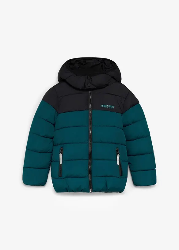 warm gefütterte Winter-Steppjacke, wasserabweisend in petrol von vorne - bonprix